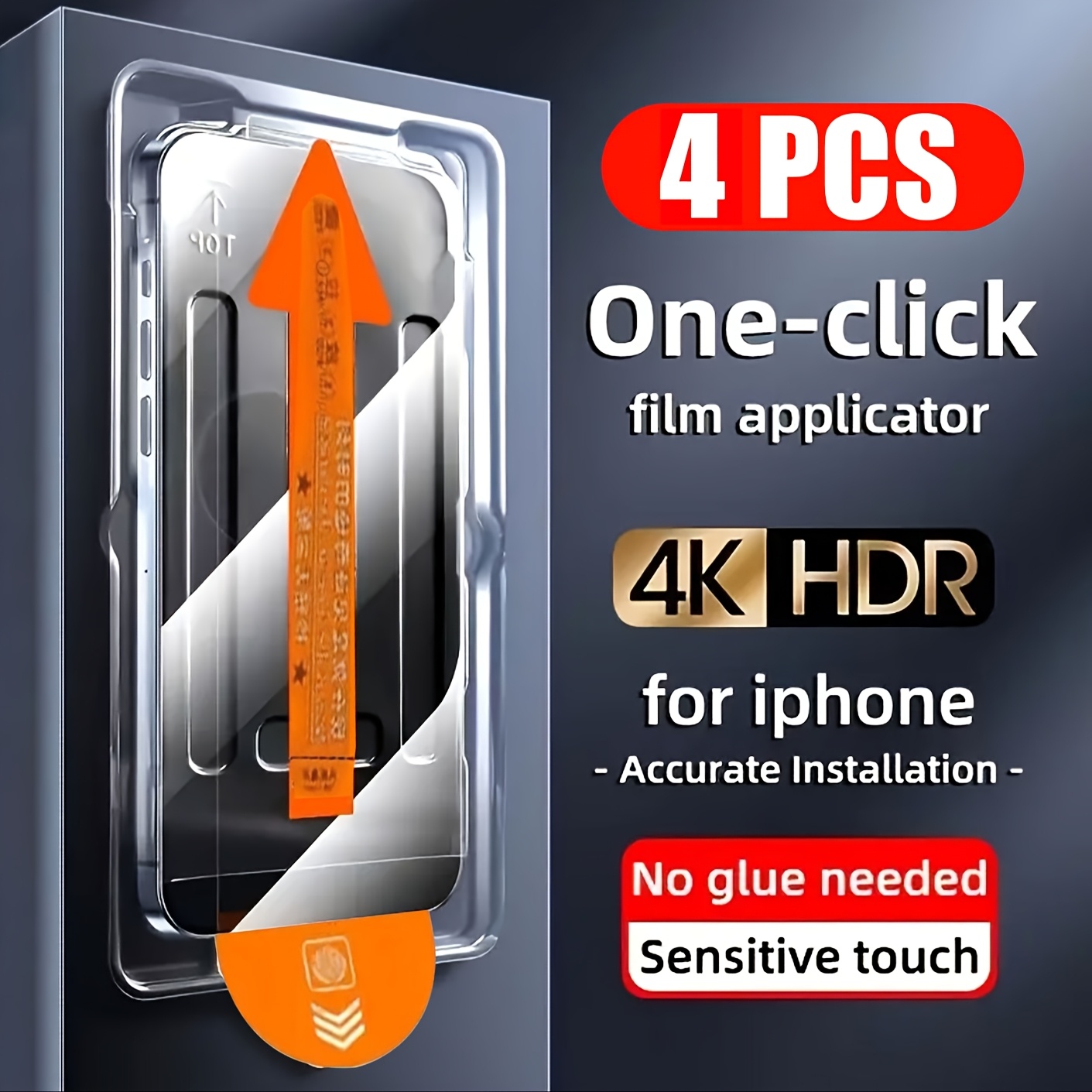 

4pcs Oleophobic Coating Dust Free Installation Screen Protector Compatible For Pro Max 15 Plus 14 11 Pro Xs Max Xr -click Application, , Anti-fingerprint, -proof With Tool Included