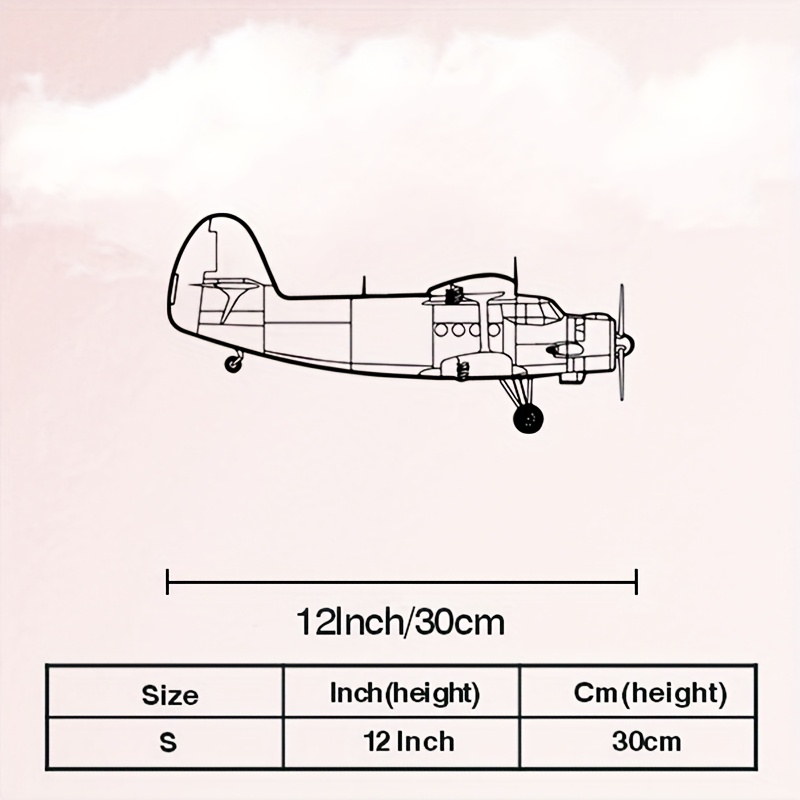 TEMU 1pc An-2 Aircraft Metal Wall Sculpture - Vintage / Plane Statue, Iron Aviation Art For Indoor/outdoor Decor, Christmas & Themed Collections -