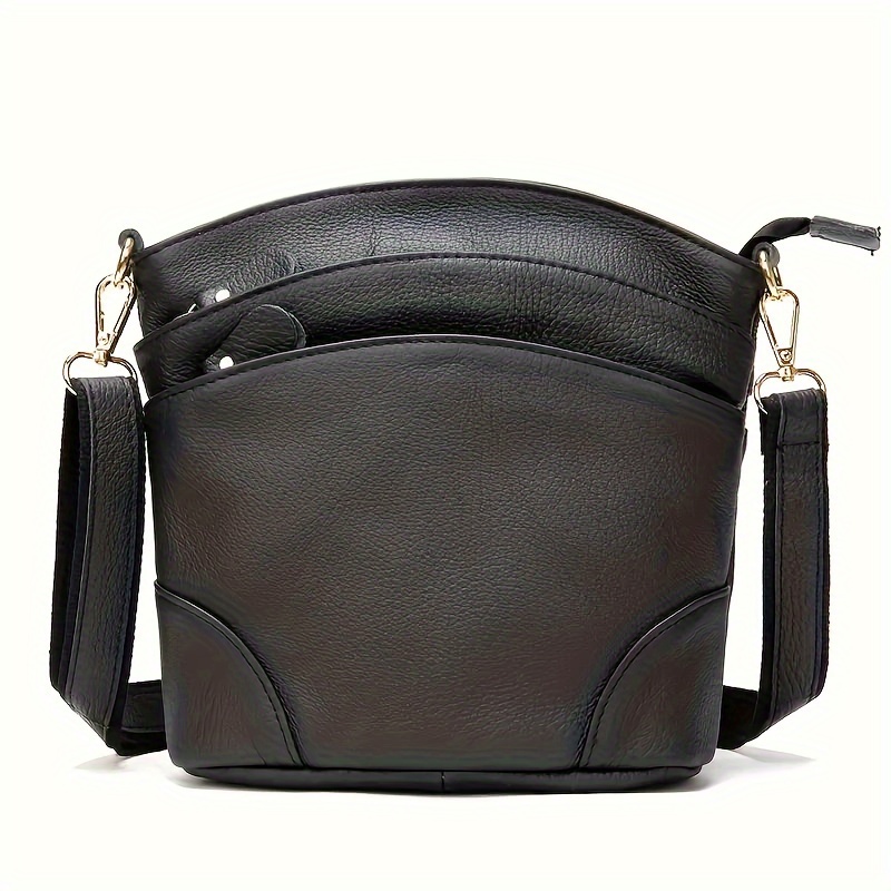 

Premium Genuine Cowhide Leather Crossbody Bag - Luxurious, Versatile, And Spacious With Ample Storage - Timeless Vintage Style Unisex Daily Bag For Men And Women