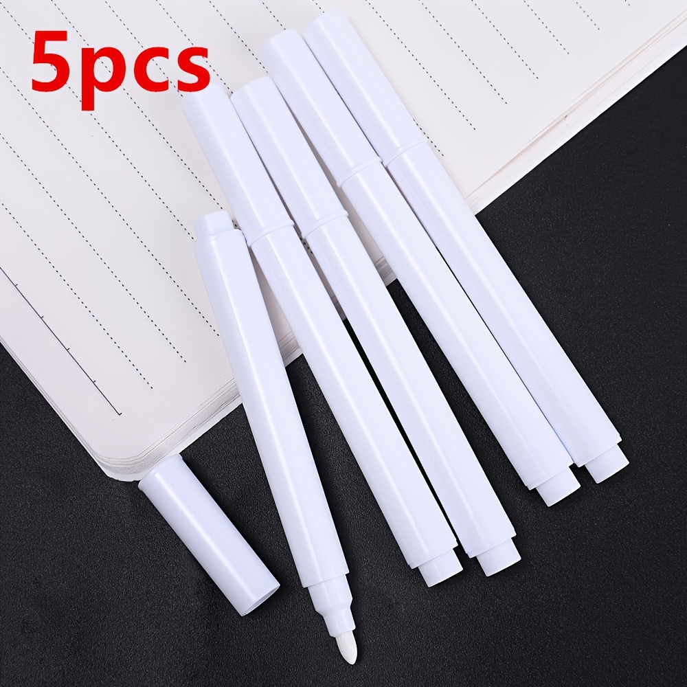 Pack Of 5, White Liquid Chalk Markers, Quick-drying And Easy To , Suitable For Blackboards, Glass, And Windows, 14 And Up, Office Stationery