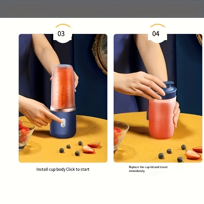 A Multifunctional Portable Blender, Rechargeable And USB Dual Power Supply, Food Grade PP And Plastic, Working Voltage 36V, Very Suitable for Juice, Milkshake And Fruit Juice