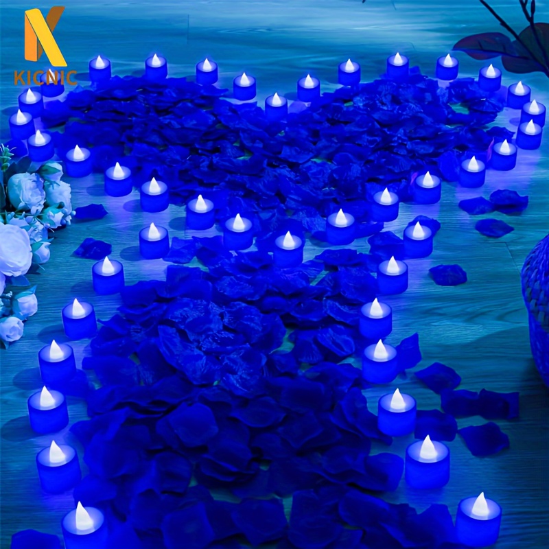 

200pcs/500pcs/1000pcs Blue No-taste Rose Petals, Artificial Flower Silk Petals, Wedding Artificial Roses, Fake Roses Petals, Romantic Decors