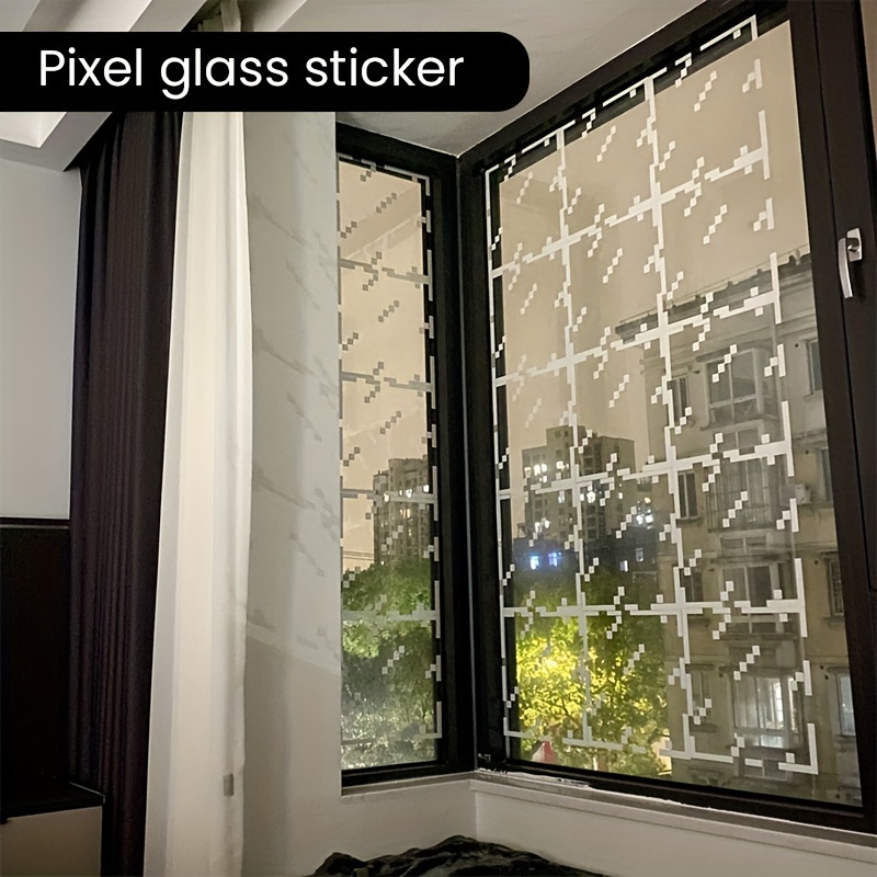 

Pixelated Style Electrostatic Window Clings - Creative Home Decor, Easy Apply & Remove, 2mil Thick