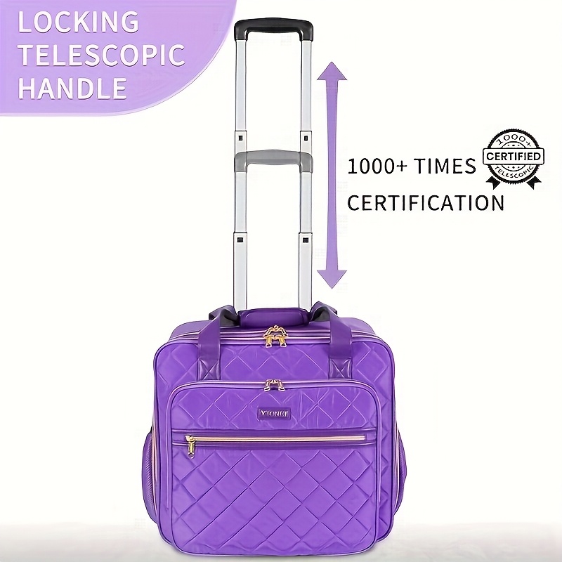 17 rolling briefcase women purple quilted laptop bag Temu Brazil