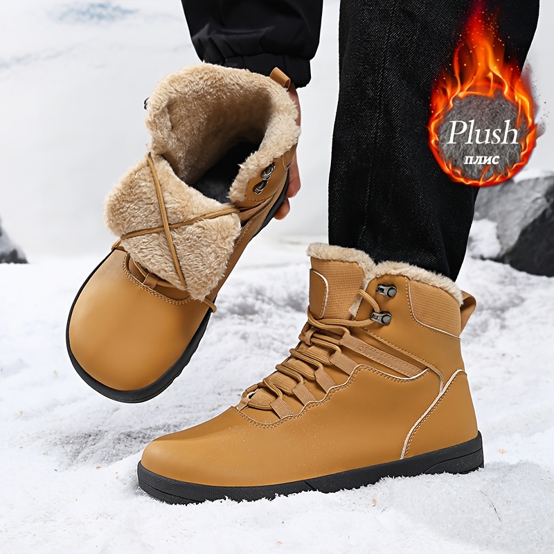Warm Men's Snow Boots, Anti-Slip Hiking and Mountaineering Boots