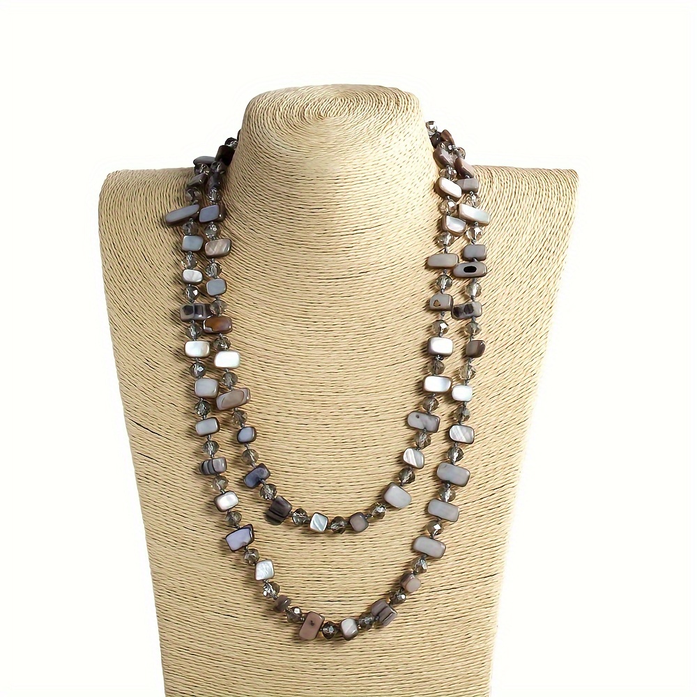 Rainbow Glass Beaded Boho Style Necklace for Women