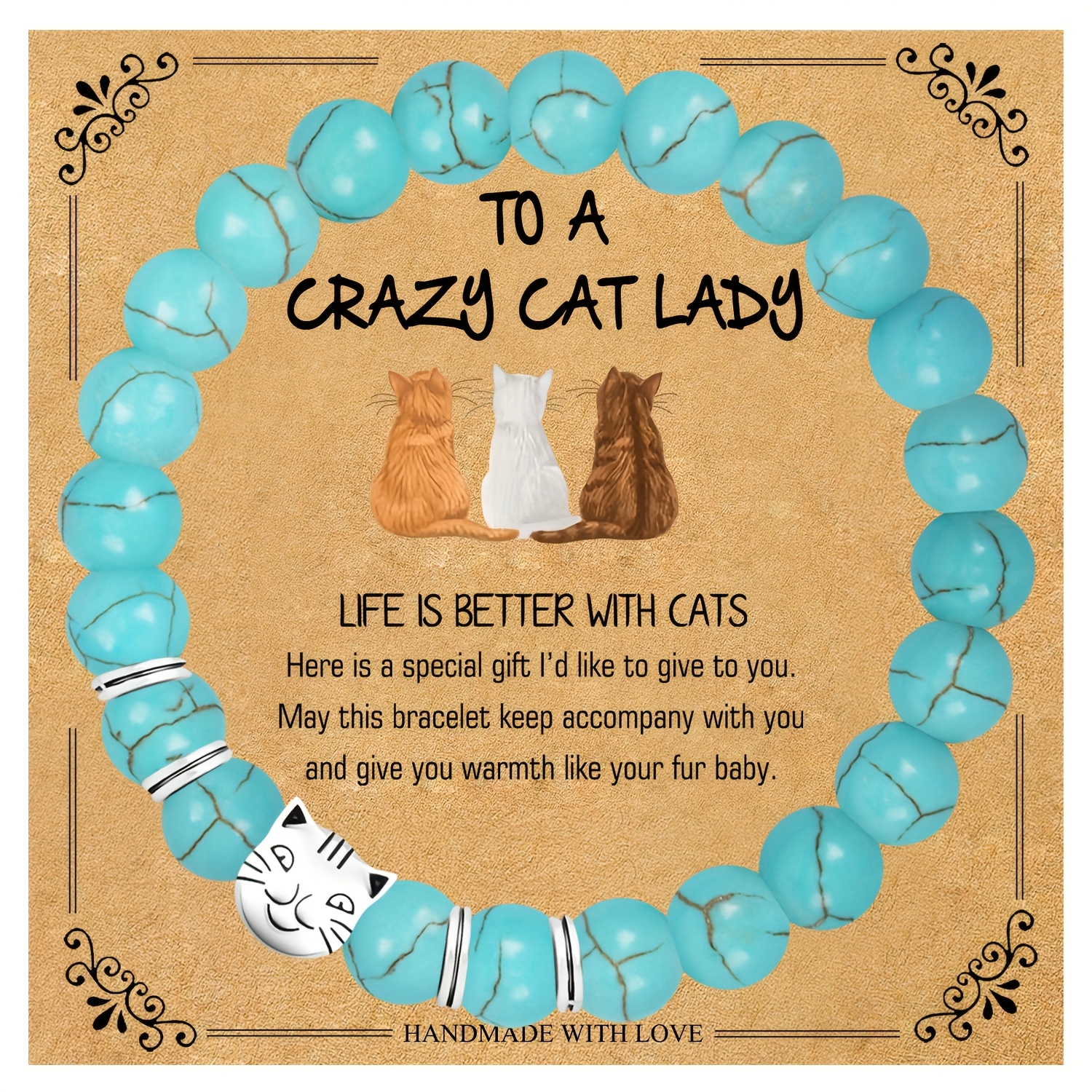 TEMU 1pc Valentine's Day, Easter Gift Elegant Cat Style Bracelet For Women, Charm Bracelet Gift For Daughter Mom Grandma Niece Best Friend, Christmas