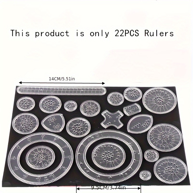 22pcs/set Magic Ruler Colorful Scratch Painting Set - Fun Puzzle Hand Copy Drawing Tools