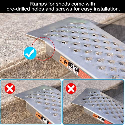 2pcs vnn shed ramp 4 long loading ramp for riding mower lightweight sturdy anti slip ramps with punch plate surface 880 lbs capacity for lawn mowers motorcycle 8 wide