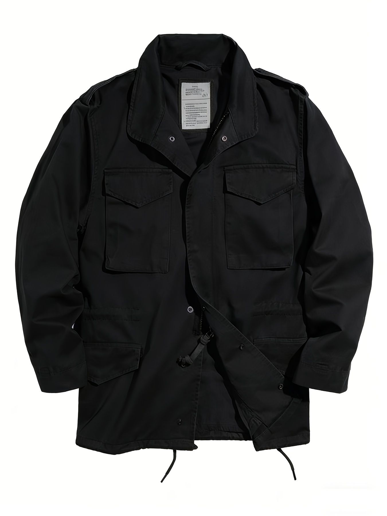 mens cotton retro collar zipper jacket m65 field - Temu South Africa