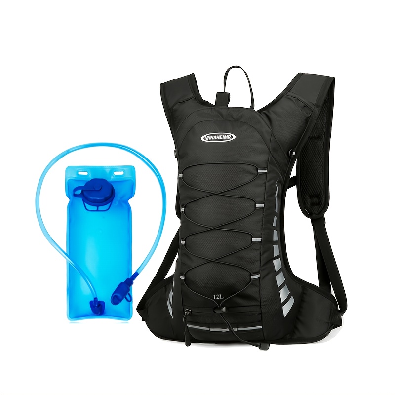 TEMU 2pcs (backpack And Water Bladder) Multifunctional Outdoor Riding Hydration Pack Independent Water Bladder Compartment Independent Helmet Storage