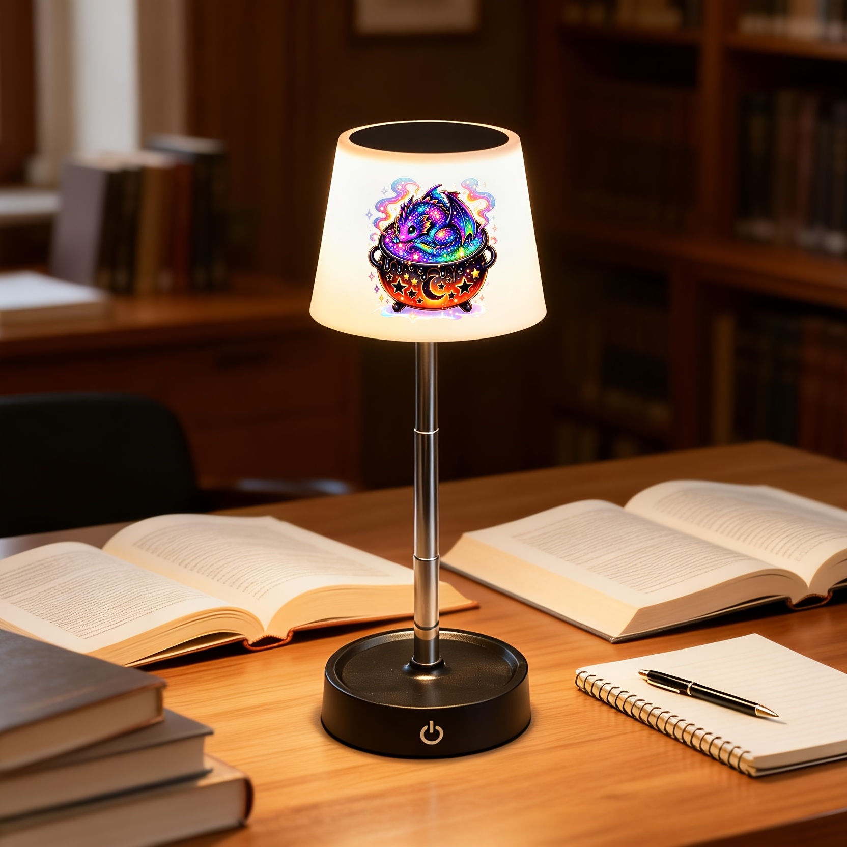 Cute Halloween Pattern Desk Lamp, Rainbow Baby Dragon Design
