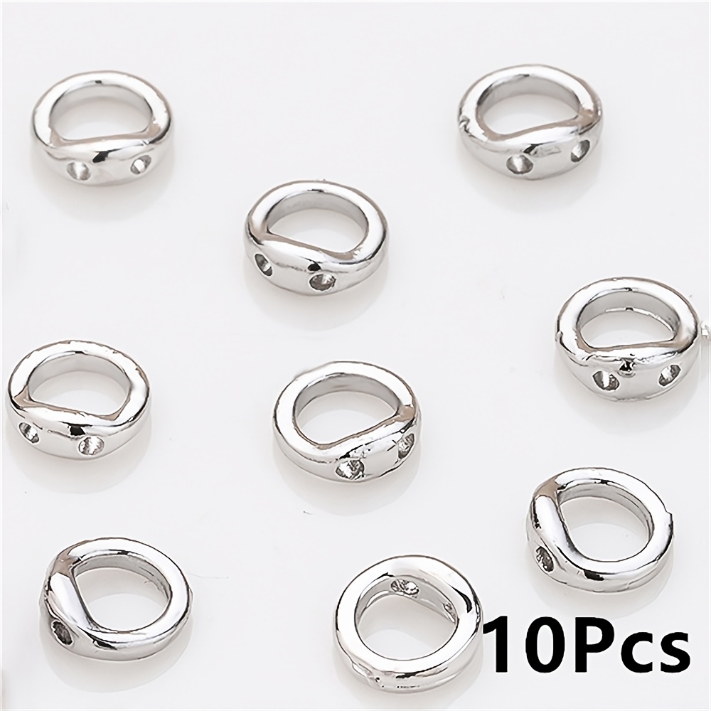 Image of 10pcs 5.5mm Random Mixed Plated Double Hole Closed Jump Ring For Bracelet Necklace Making Beaded Line Button Connection Additions