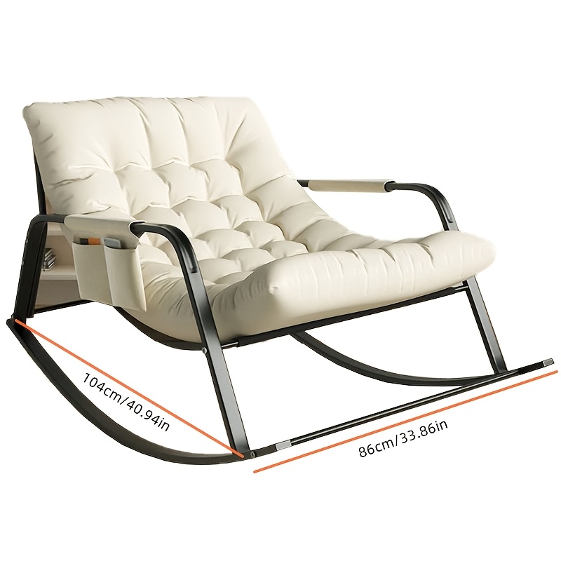 Home Theater Seating, Oversized Rocking Chairs for Indoor And Outdoor Use, Modern Metal Lounge Rocking Chairs with Thick Cushions, And High-back Rocking Chairs Suitable for Living Rooms, Patios, Porches, Gardens, And Backyards