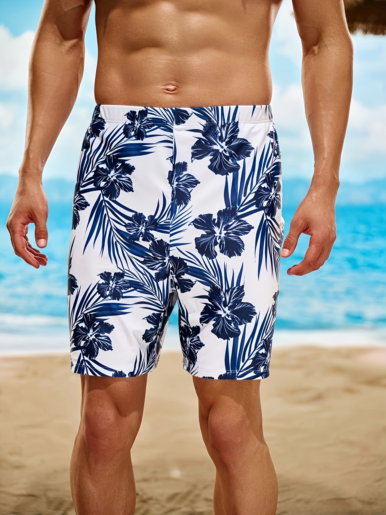 Mens Swimming Shorts Long - Temu