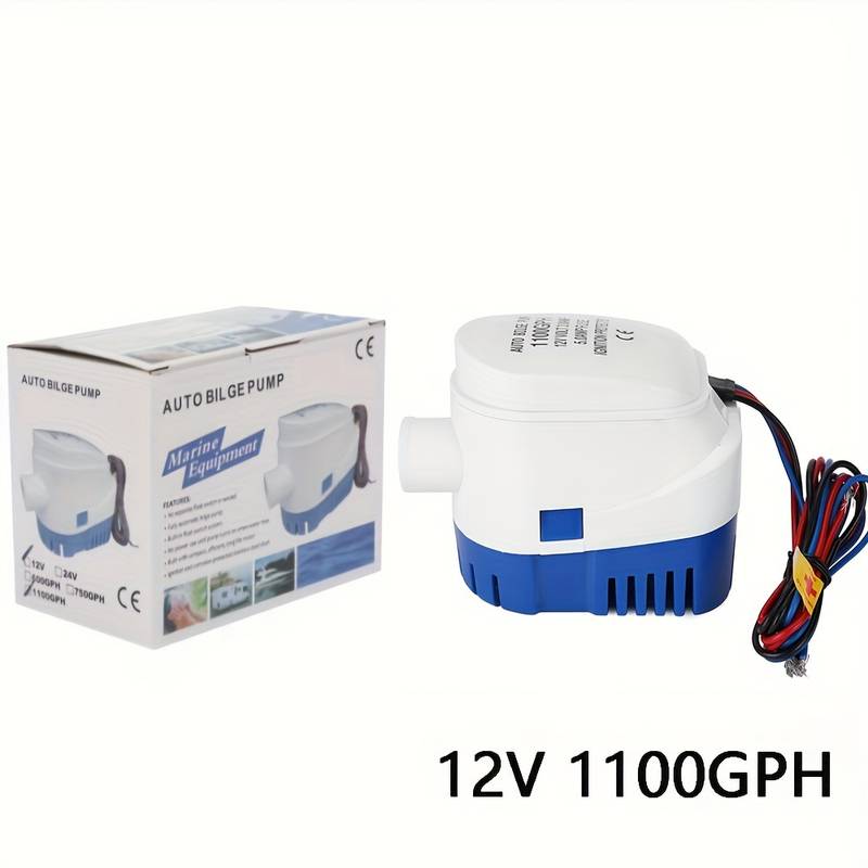 1100 GPH 12V Automatic Submersible Bilge Pump With Built-In Float Switch – Marine