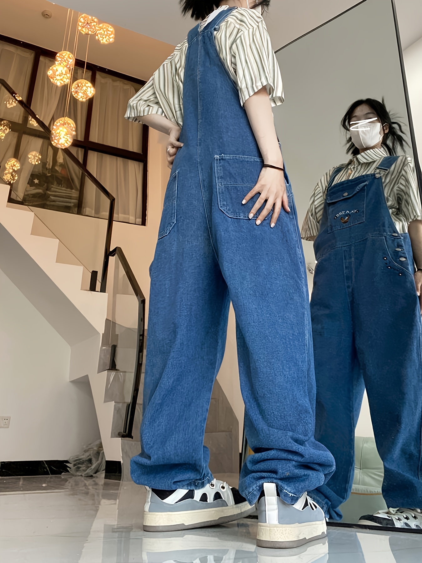 overoles denim mujer suelto largo no Temu El Salvador