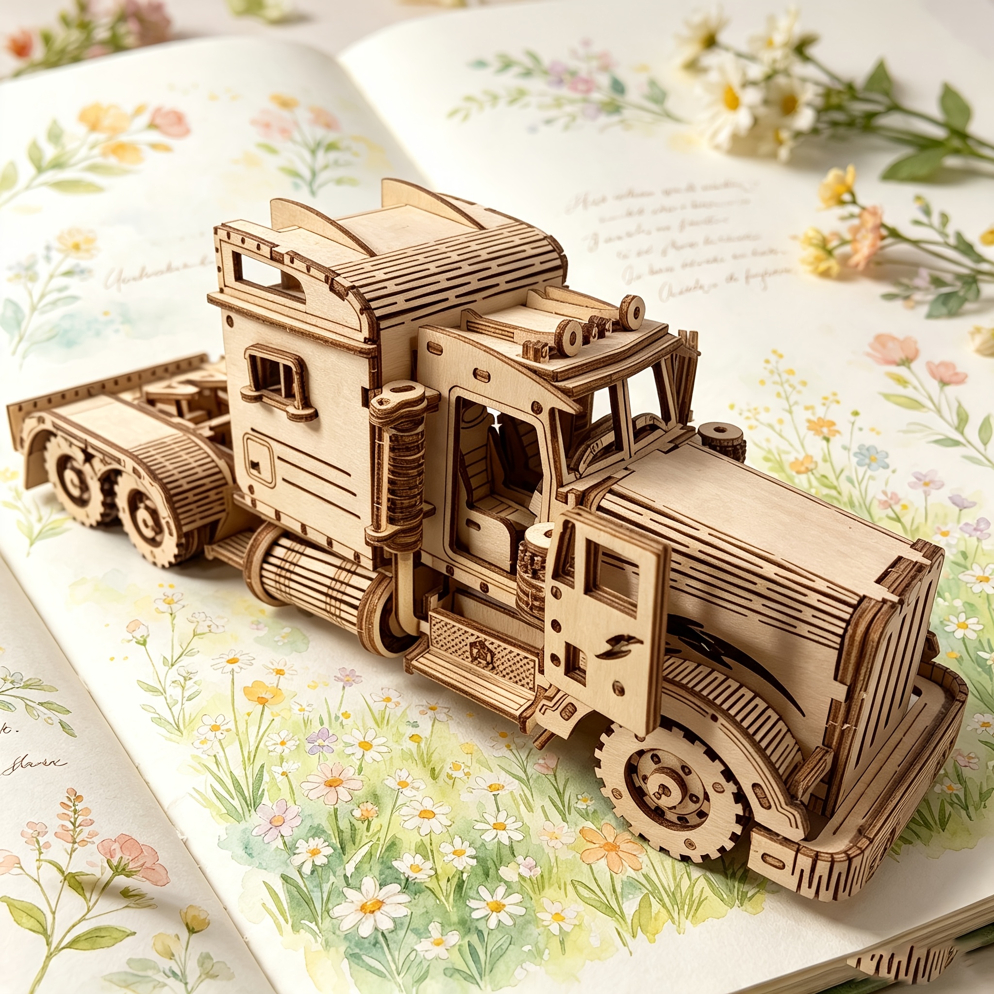 Heavy-Duty 3D Wooden Puzzle Truck Model Kit