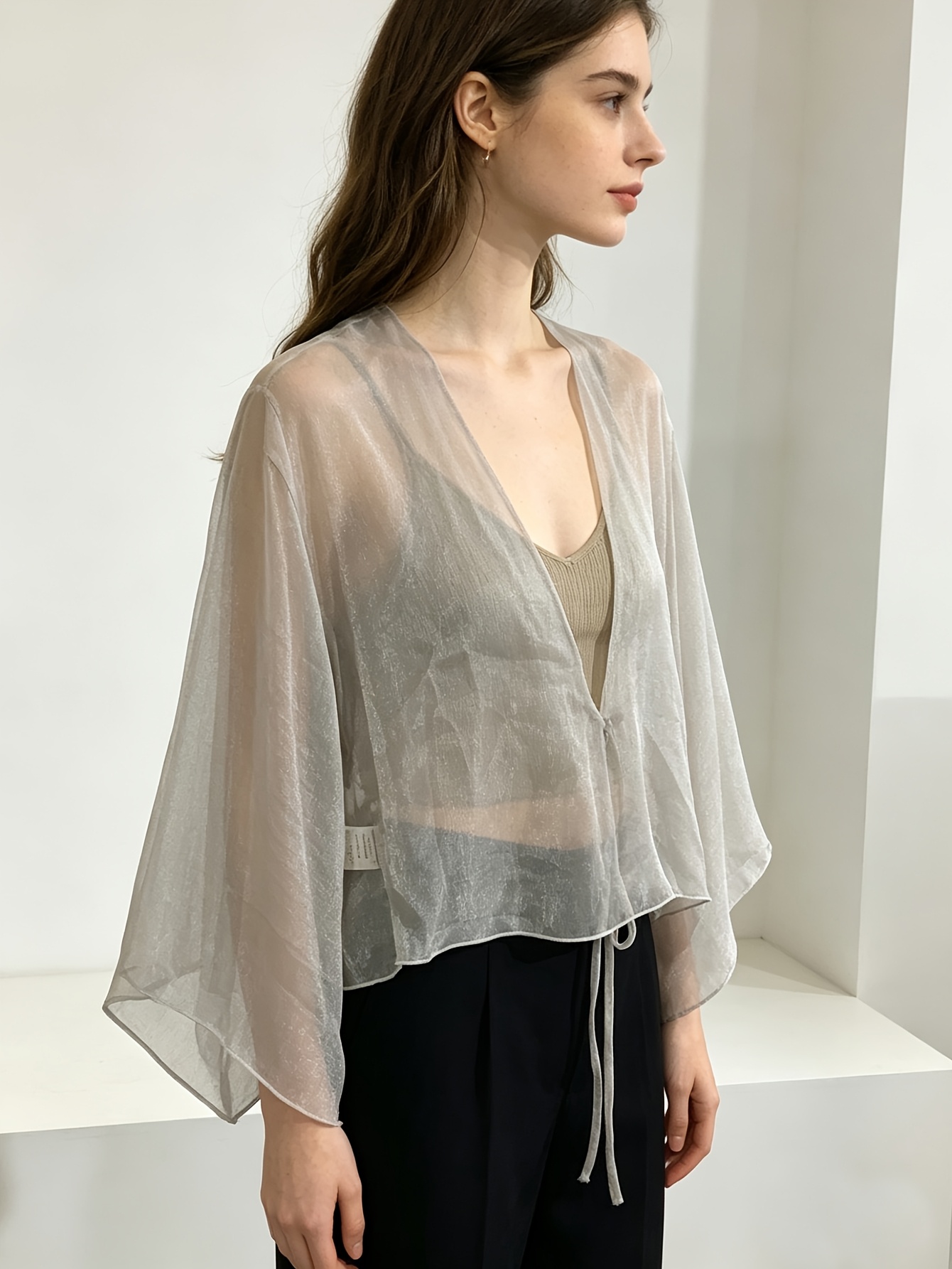 Chiffon Cardigan Grey Chiffon Shrug Short Sleeve Bolero Cardigan Black Chiffon Shrugs For Dresses Women Short
