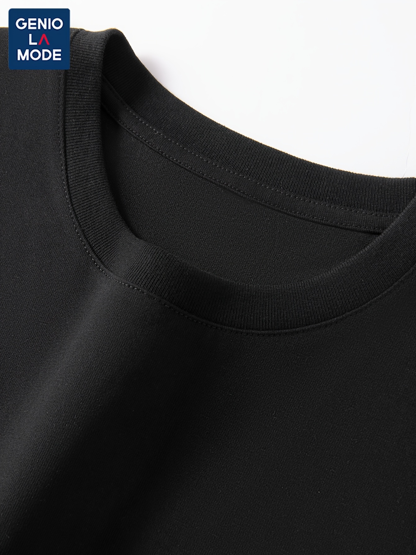  mens summer cotton t shirt casual crew neck short sleeve tee solid color knit fabric regular fit 190g m comfortable details 2