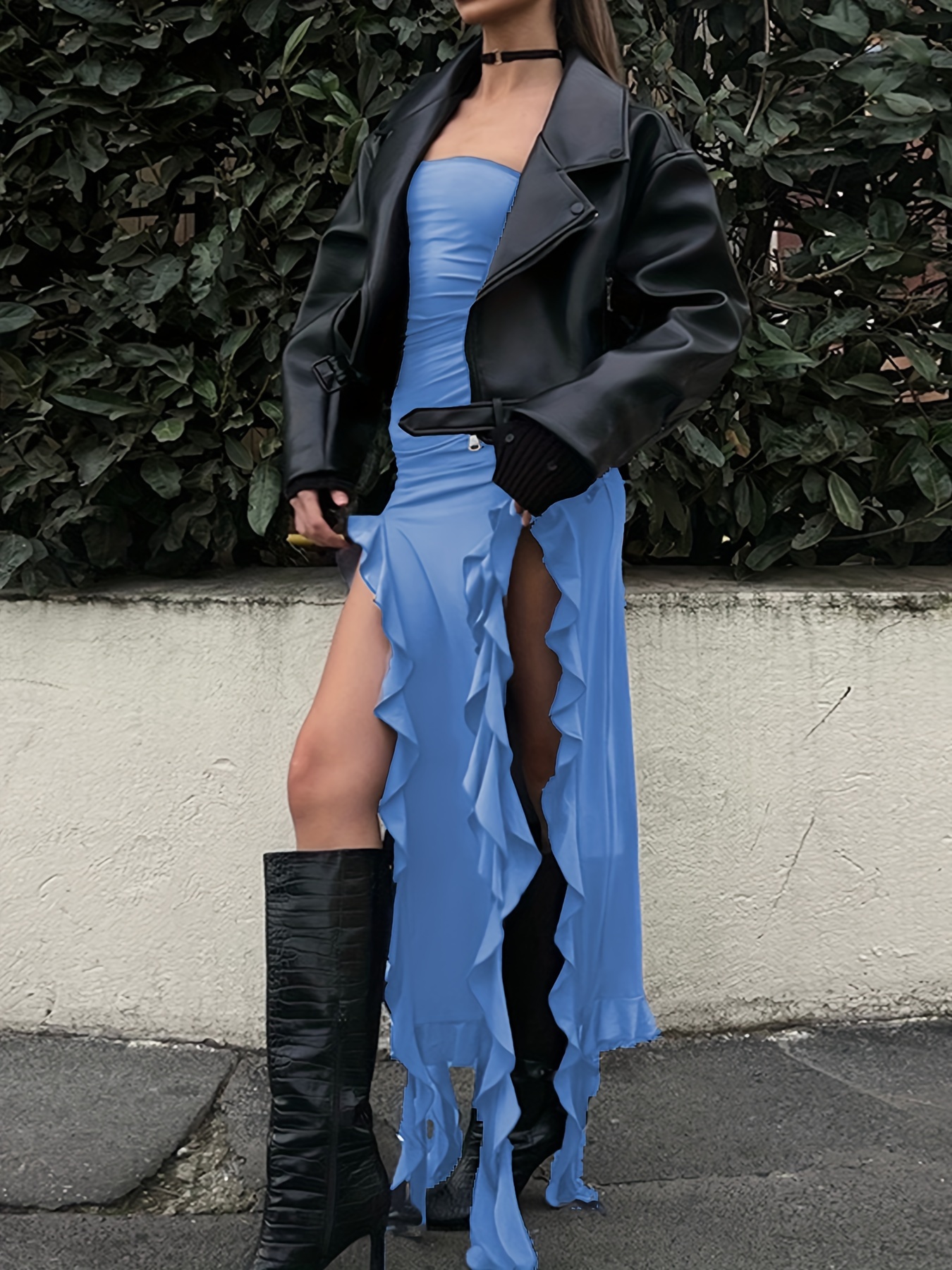 princess polly baby blue dress Sexy Black Lace Long Dress 2024 Fashion Spaghetti Strap Streetwear y2k Bodycon  Dress Elegant Party Evening Midi Dresses for Wome main image 0