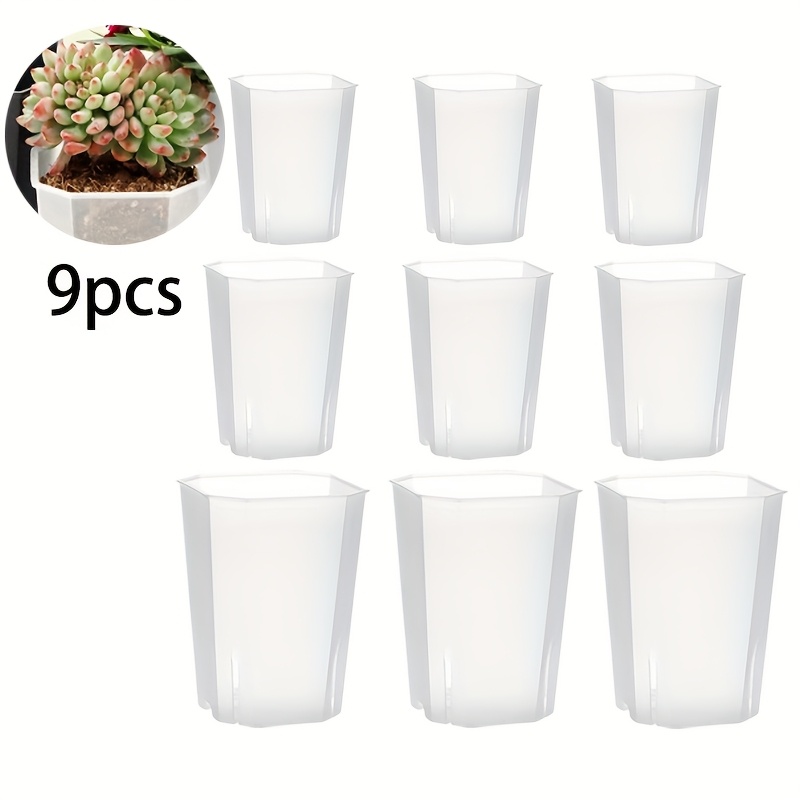 Image of 2.8/3.5/4.7 Inches 3 Each, Succulent Flower Pots, Transparent Plastic Flower Pots With Drainage Holes, Suitable For Indoor And Outdoor Flowers, Herbs, Succulents
