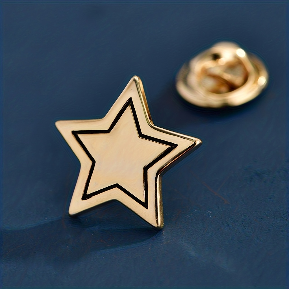 TEMU Broche de Estrella de Puntas, de Aleación, Versátil y Elegante Pin de Estrella Fácil, Adecuado para Decorar Trajes, Suéteres y Abrigos