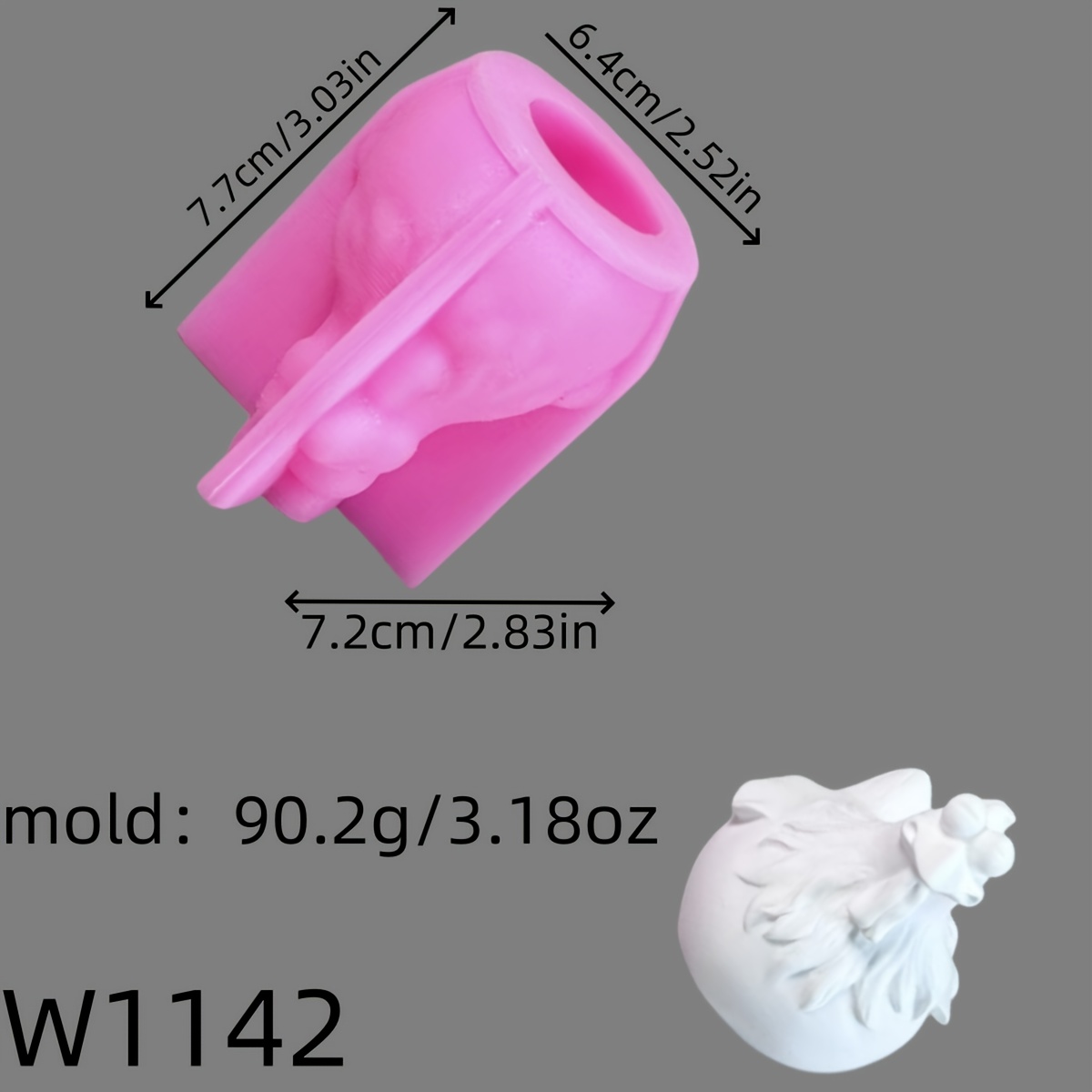 Image of 3d Decorative Silicone Molds For Farm Animals, Candle Making, And Gypsum Decoration, Suitable For Home Decor And Epoxy Resin Projects, With Sizes 82.6/w1140, 115.7/w1141, And 90.2/w1142