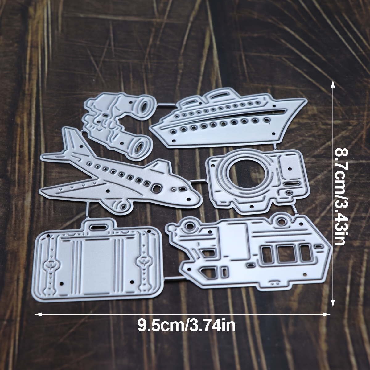 Image of New Arrivals Trip Metal Die Cuts For Scrapbooking, Suitcase, Camera And Traffic Die Cutting For Card Making And Photo Album, Diy Handmade Paper Crafts