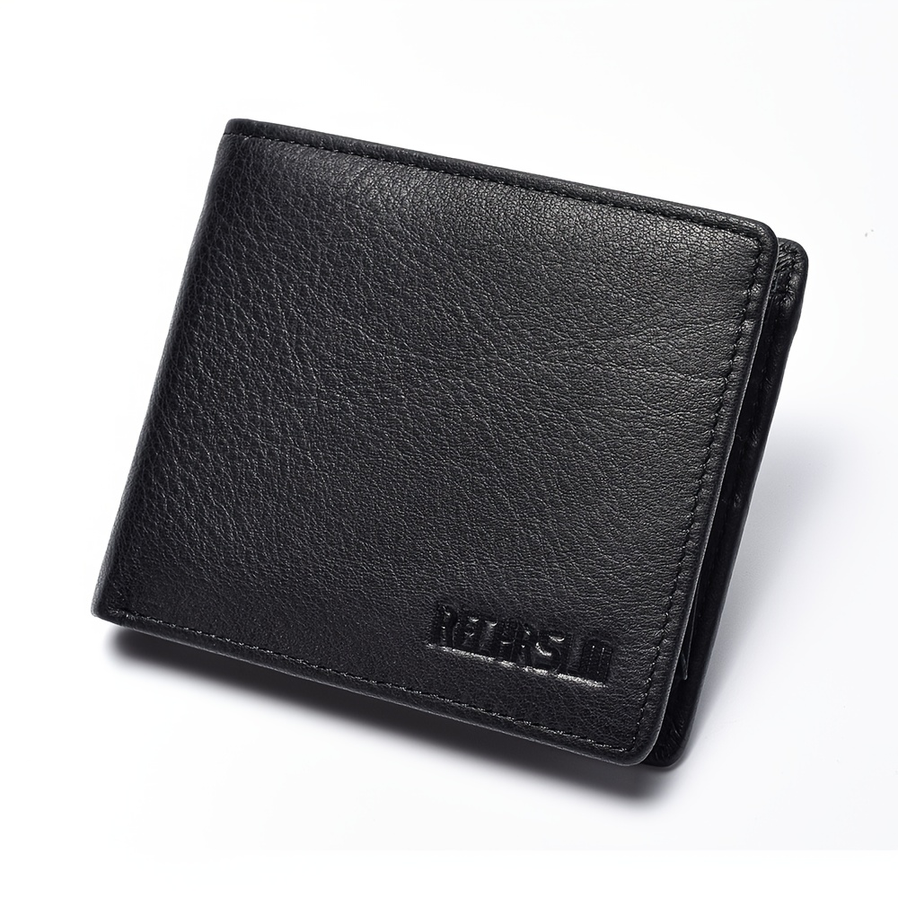 TEMU 1 Men's Business Genuine Leather Wallet - Large Capacity Trifold License And Credit Card Holder Leather Purse, 2 Bill Compartments With Zippered