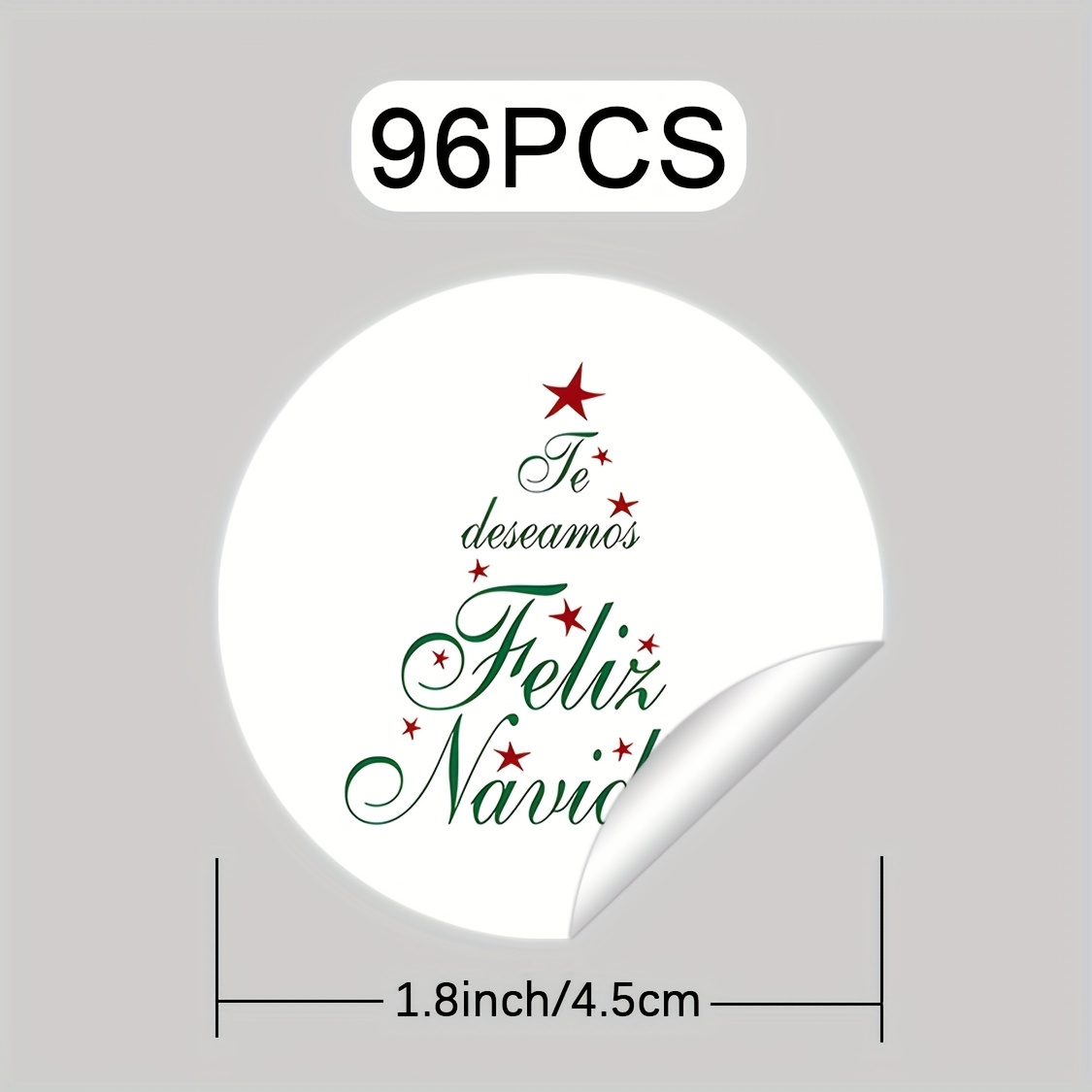 TEMU 96 piezas, Te Deseamos Navidad Texto NAVIDAD FELICES MERRY CHRISTMAS Sticker, Etiquetas para Envolver Regalos de Navidad