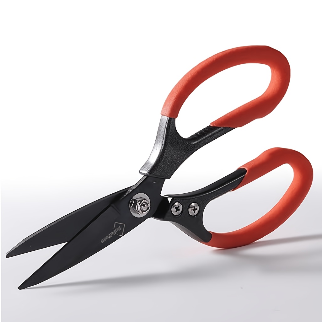 TEMU 8.5 Inch Heavy Duty Scissors, Professional Shears With Handle, Utility Scissors For Kitchen, Garden, Leather, And Wire Cutting