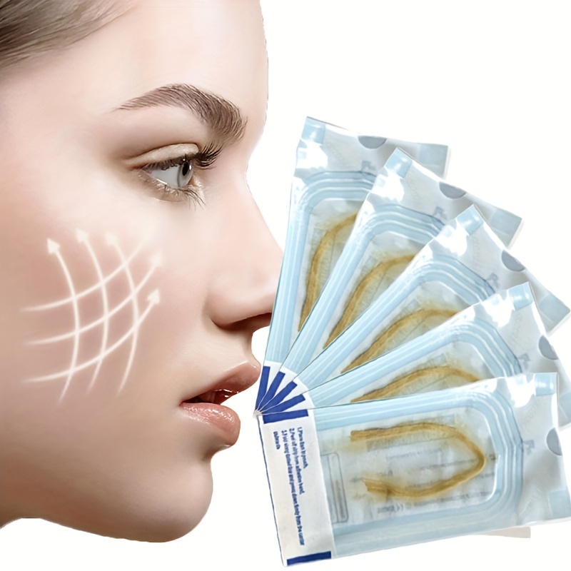 

5-pack V-line Face Lift Strips - Hypoallergenic, Protein Facial Contouring Patches For Smooth Wrinkles & Fine Lines