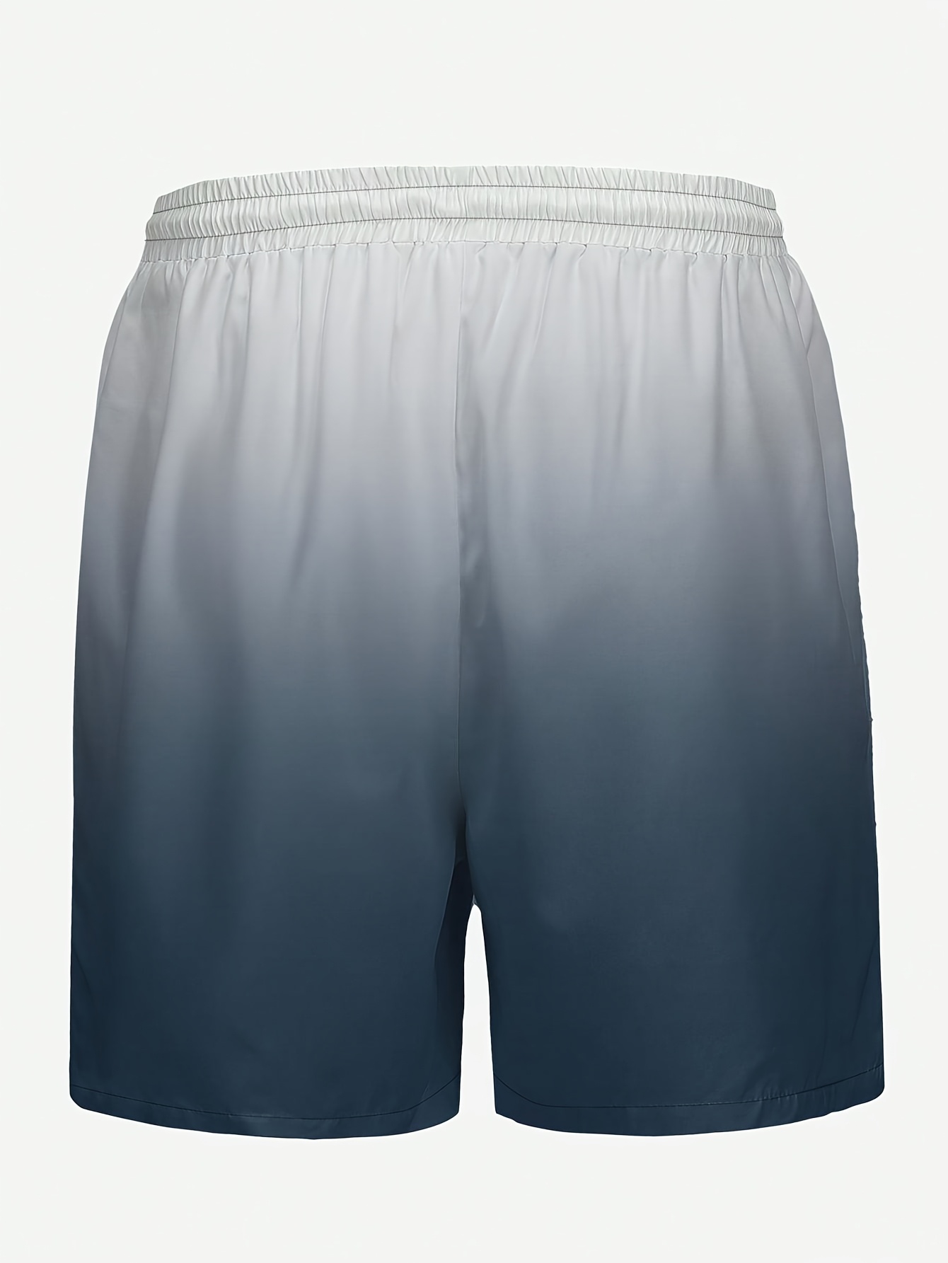 HANZUNPIN Men's Polyester Beach Shorts | Quick-Dry, Gradient Palm Tree 3D Digital Print | Adjustable Drawstring Waistband | Casual Vacation Wear | Machine Washable | Non-Stretch Fabric | Multi-Color Blue & White, Summer Leisure Wear | Vibrant Casual Shorts | Drawstring Closure