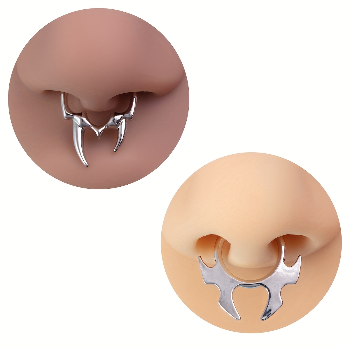 Unisex 2/3pcs Stainless Steel Horseshoe Nose Ring Set