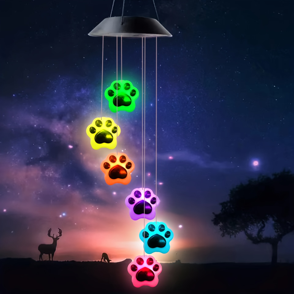 TEMU Outdoor Solar Wind Chime Lights, Pet Commemorative Lights, Portable Color Changing Solar Lights, Gifts For , Balcony Gardening, Courtyard