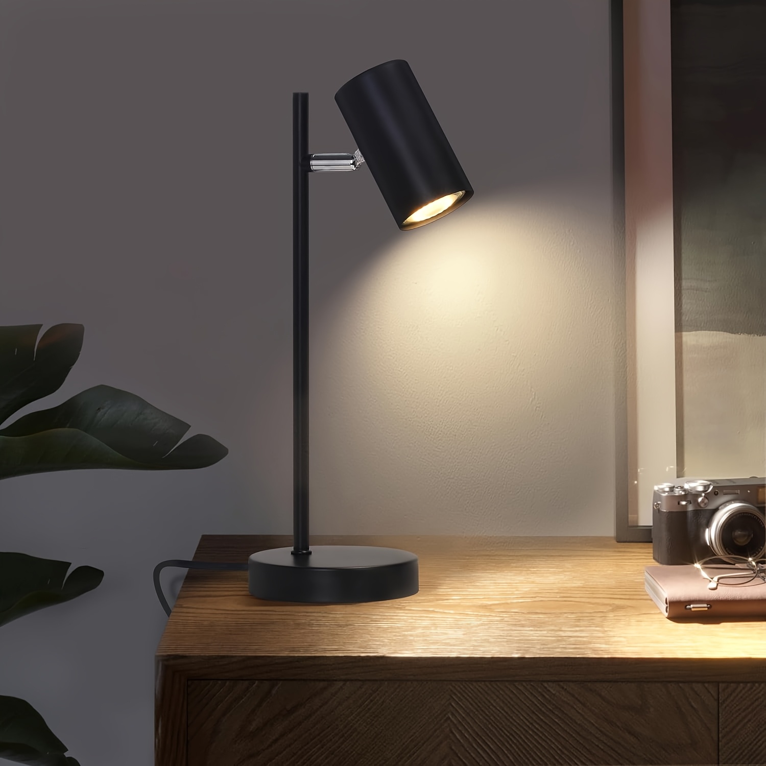 Office Lighting Living Room Table Lamp Black White Golden - Rotatable 350° Gu10 Retro Table Lamp Bedroom Golden Desk Lamp With Wire For Office Study Study (excluding Bulb)
