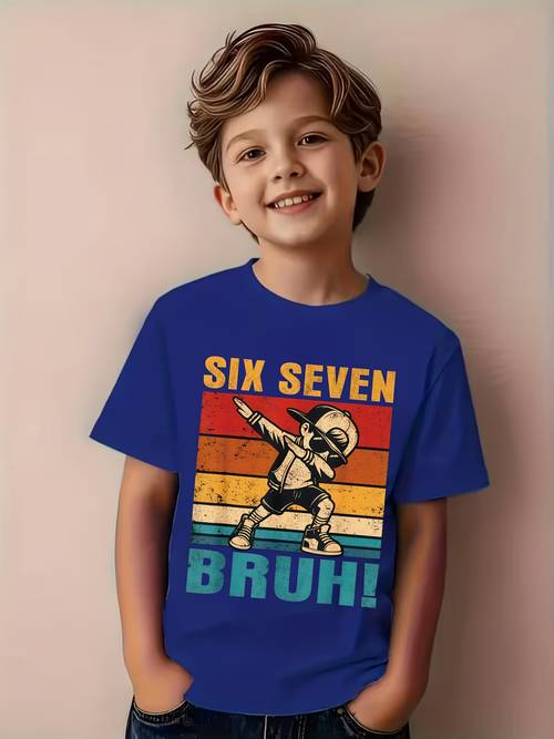 fun internet meme t-shirt für jungen mädchen - 67 zahlen-design mit dab- - - casual rundhals-shirt, bequem für alle jahreszeiten, trendiges geschenk für jugendliche - 67 grafik -text, frühling/sommer urlaubskleidung
