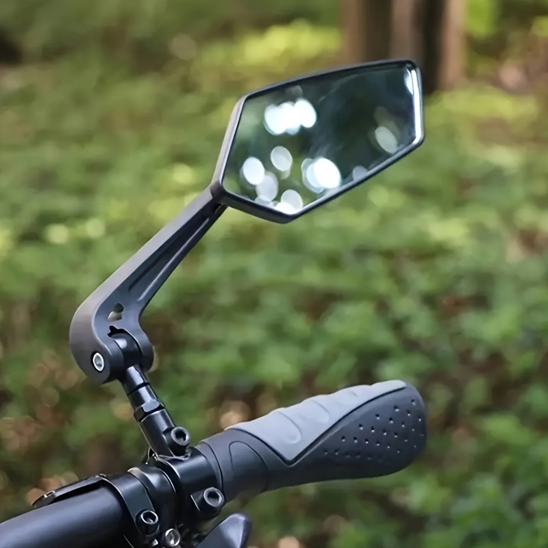 2 buc. Oglinzi Retrovizoare pentru Bicicletă cu Unghi Larg HD - 360° Reglabile, Potrivite pentru Trotinete și Biciclete Oglindă Reflectoare - ABS Durabil, Negru Rectangular cu Viziune Clară