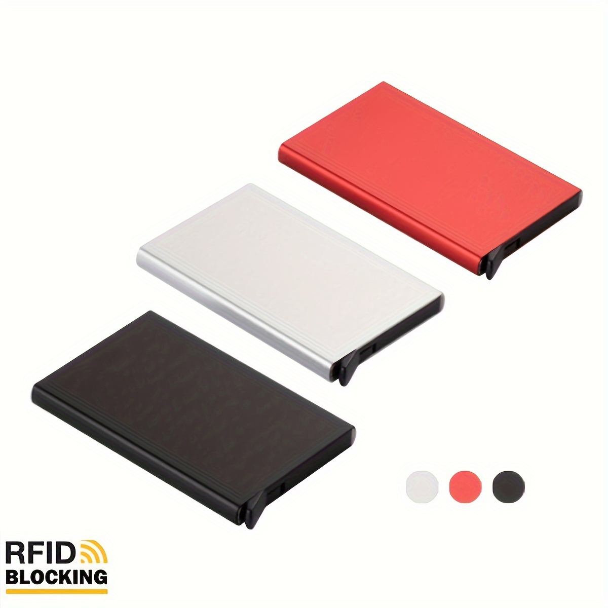 1 Men's Aluminum Card Holder Id Rfid Credit Card Holder Automatic Pop-up Bank Card Case Smart Detachable Mini Card Holder Holiday Gift Dad Daily Use