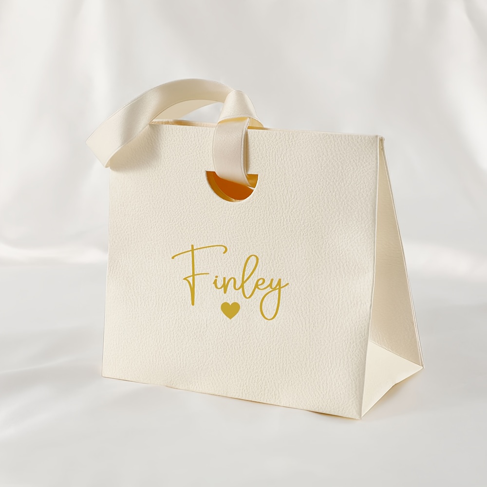 TEMU Gift For Her/him 1pc Custom Gift Bag Handbag Shopping High-end Exquisite Jewelry Packaging Handbag Paper Bag Storage Bag Name Customization