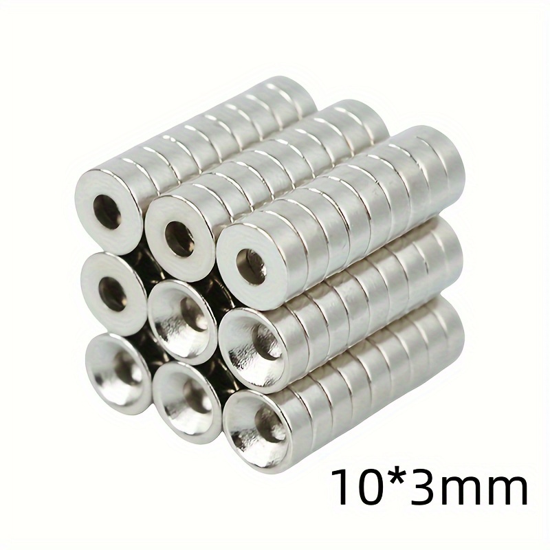 

Xiongchuci 50pcs Earth Magnets Countersunk , Magnets For , , And Use - 10mm Diameter, Metal Magnets