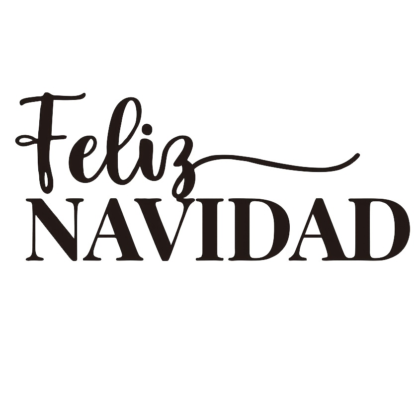 TEMU Navidad Pegatina de Vinilo Autoadhesiva - Decoración Bilingüe Español/Inglés con Cursivas Brillantes, Removible para Ventanas, Espejos o Puertas