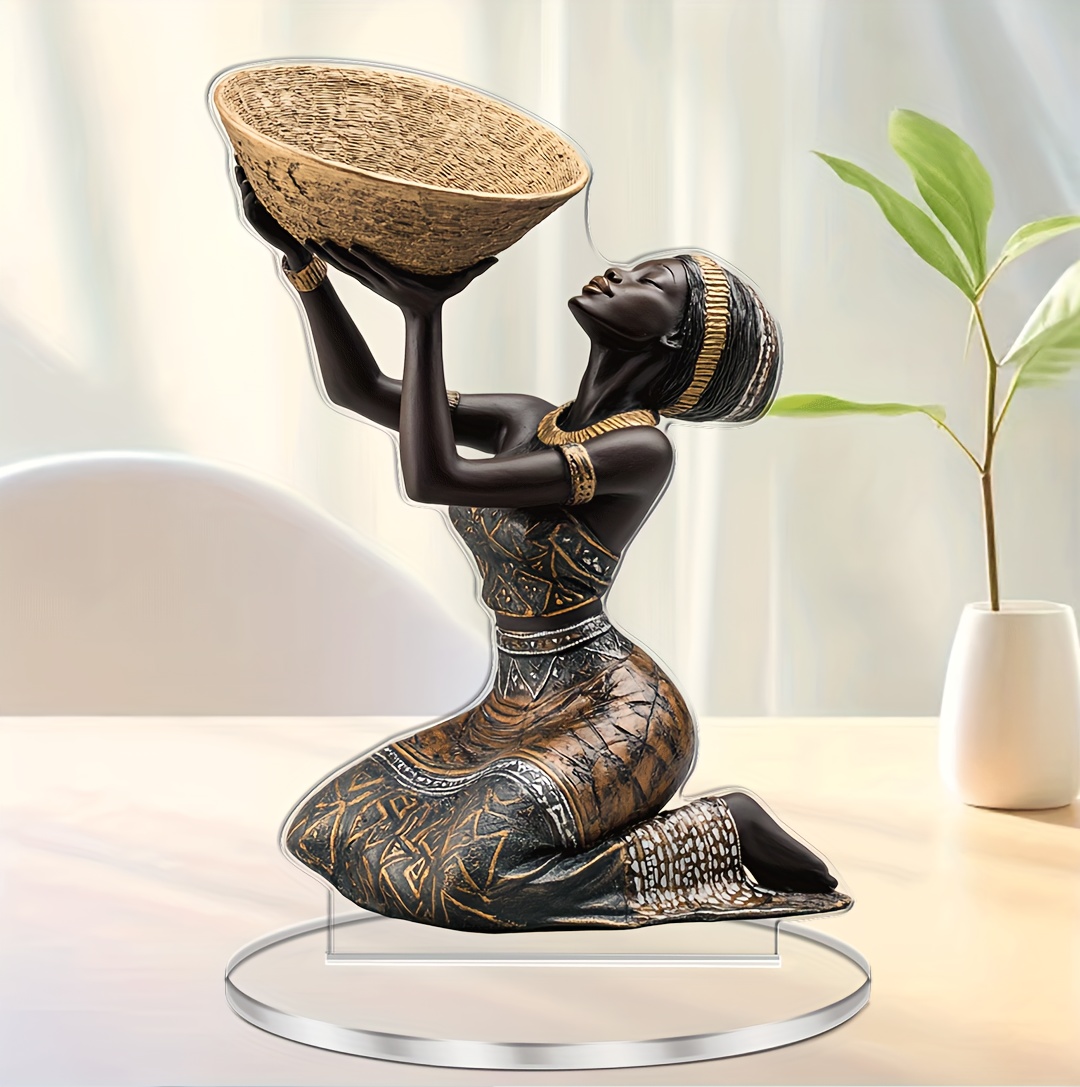 african woman acrylic tabletop decorative figure art inspirational theme multipurpose use acrylic material tabletop mounting decor collectible ideal gift for christmas details 2