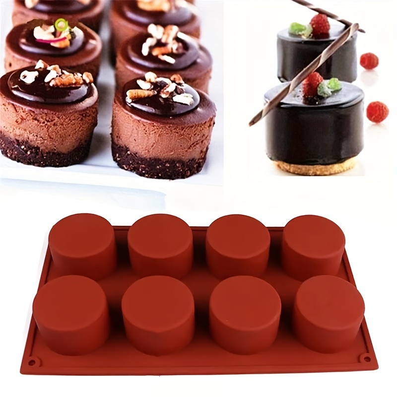 

1pc 8 Holes Round Silicone Cake Mold 3d Handmade Cupcake Jelly Cookie Soap Maker Diy Baking Tools