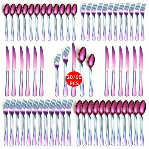 60 20pcs stainless steel ow cutlery set sturdy commercial cutlery for dining establishments weddings home use safe for dishwashers rust resistant