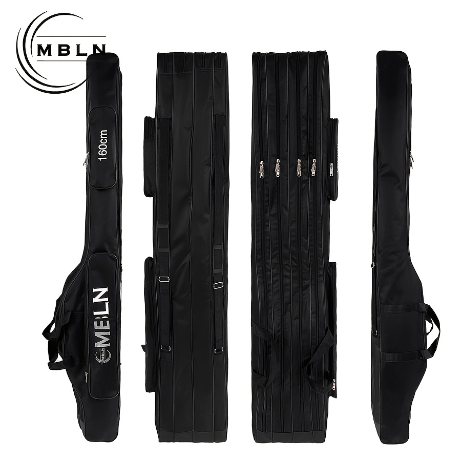 E-shop MBLN 160 cm Vierlagige Angelruten-Tasche, Großes Fassungsvermögen, Langlebige Tragbare Angelruten-Aufbewahrungstasche mit Mehreren Fächern,