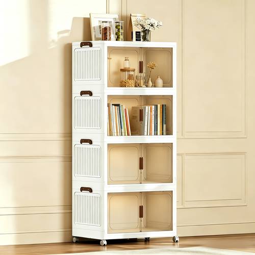 item picture 45 50cm 27l 38l per floor folding storage cabinet foyer storage cabinet with wheels and lid stackable plastic case home storage and organizer storage cabinet folding organizer for wardrobe bedroom kitchen