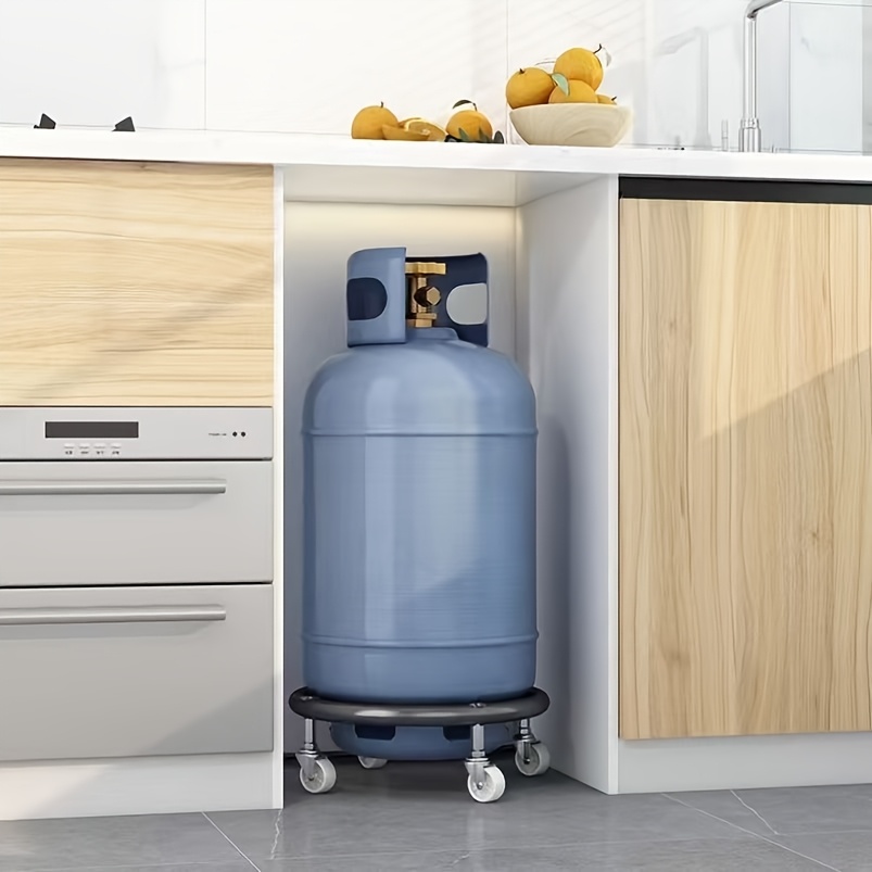 1pc Portable Gas Cylinder Cart with Storage Rack | Features 360° Swivel Casters for Easy Mobility, Reinforced and Thickened Construction, and Built-in Double-Layer Ball Bearings | Suitable for Propane and Gas Cylinder Transport