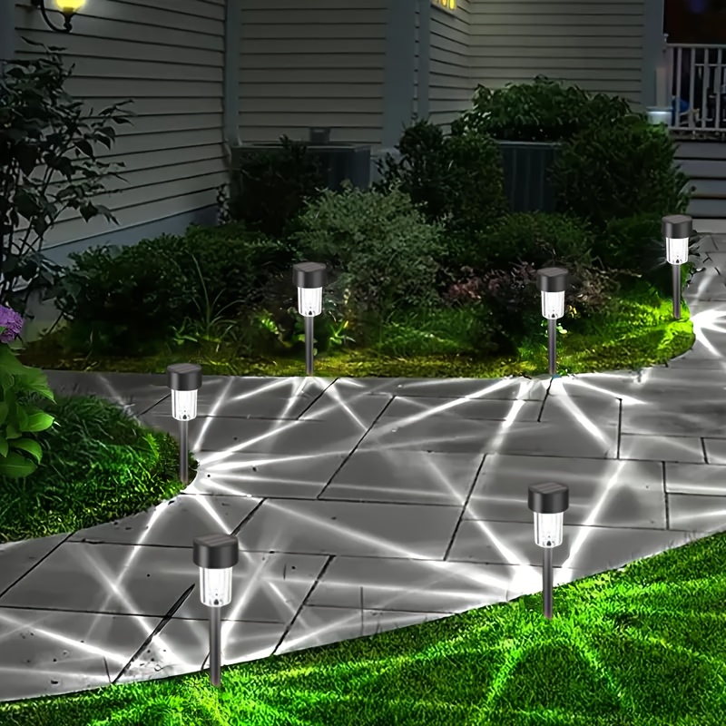 10pcs Set Of Solar-powered Lawn Lights, Rust-resistant Small Tube Lights For Ground Insertion, Outdoor Landscape Lighting Suitable For Yards, Gardens, And Patios